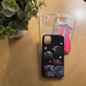 3 iPhone 11 pro cases - clear/space theme